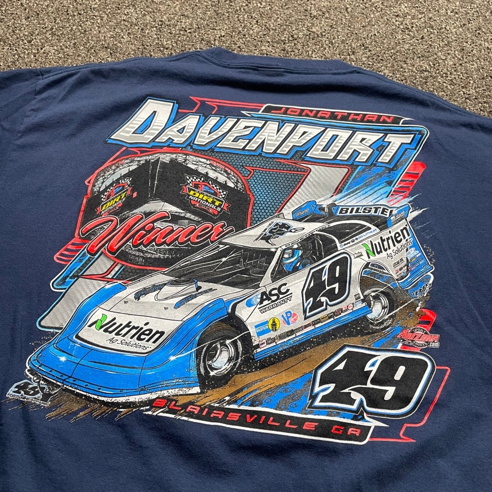 Jonathan Davenport Bristol Dirt Nationals Racing Shirt Navy Blue Mens XL 49 Car - Picture 1 of 7
